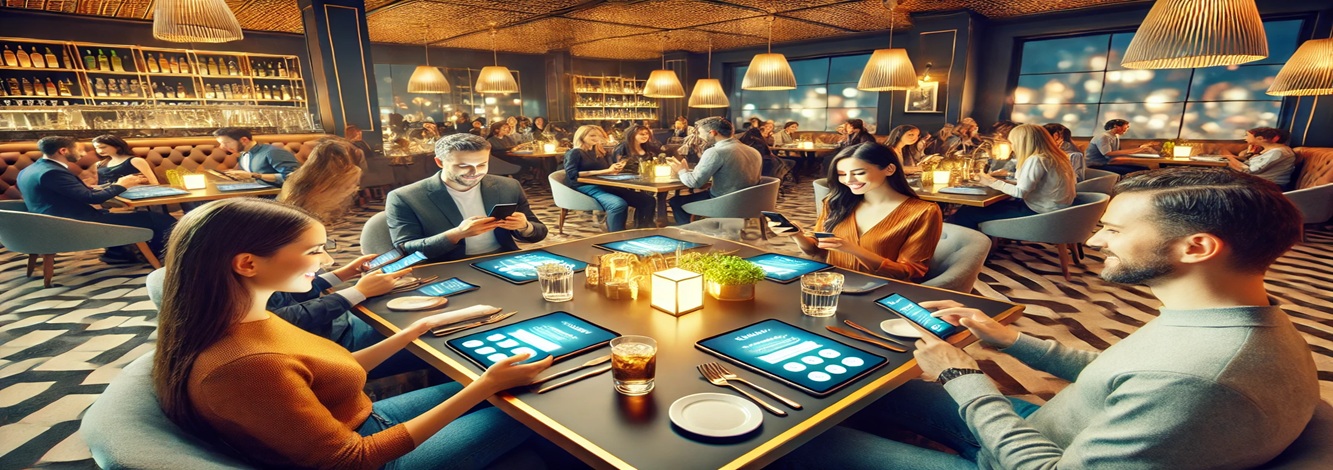 customers-sitting-around-tables-all-engaged-with-their-smartphones